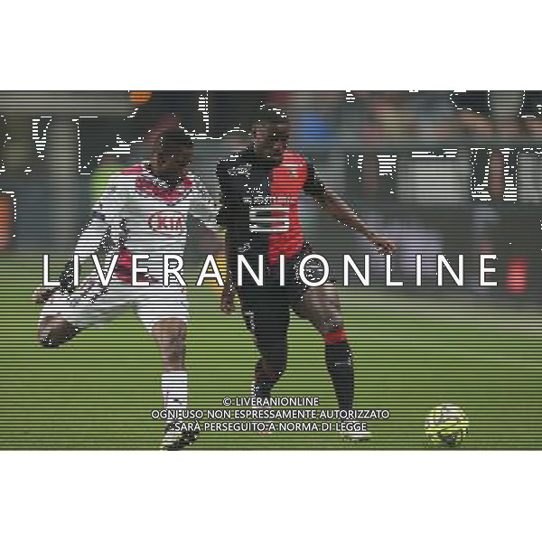 Paul Georges NTEP / Andre BIYOGO POKO - 21.02.2015 - Rennes / Bordeaux - 26eme journee de Ligue1 Photo : Vincent Michel / Icon Sport /Agenzia Aldo Liverani sas - ITALY ONLY - EDITORIAL USE ONLY *** Local Caption ***