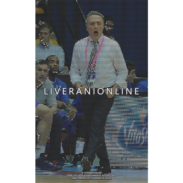 Beko Final Eight 2015 Semifinali Desio (MB) - 21.02.2015 EA7 Armani Jeans Olimpia Milano-Enel Brindisi Nella Foto:Bucchi Piero /Ph.Vitez-Ag. Aldo Liverani