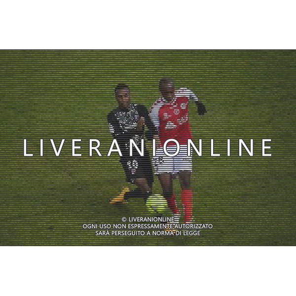 Bouna SARR / Antoine CONTE - 22.02.2015 - Reims / Metz - 26eme journee de Ligue1 Photo : Jean Paul Thomas / Icon Sport AG ALDO LIVERANI SAS ONLY ITALY *** Local Caption ***