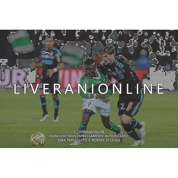Max Alain GRADEL / Baptiste ALOE - 22.02.2015 - Saint Etienne / Marseille - 26eme journee de Ligue1 Photo : Jean Paul Thomas / Icon Sport AG ALDO LIVERANI SAS ONLY ITALY *** Local Caption ***