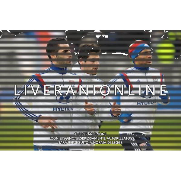 Maxime GONALONS / Yoann GOURCUFF / Lindsay ROSE - 22.02.2015 - Lyon / Nantes - 26eme journee de Ligue1 Photo : Jean Paul Thomas / Icon Sport AG ALDO LIVERANI SAS ONLY ITALY