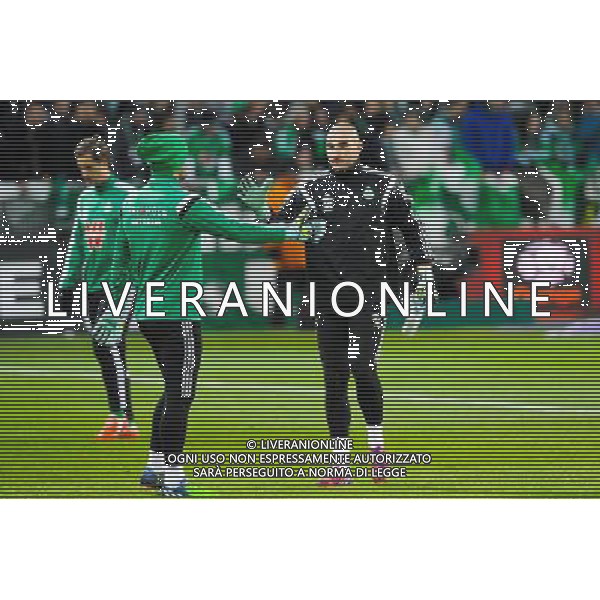 Jessy MOULIN / Stephane RUFFIER - 22.02.2015 - Saint Etienne / Marseille - 26eme journee de Ligue1 Photo : Jean Paul Thomas / Icon Sport AG ALDO LIVERANI SAS ONLY ITALY