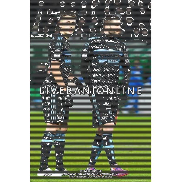 Lucas OCAMPOS / Andre Pierre GIGNAC - 22.02.2015 - Saint Etienne / Marseille - 26eme journee de Ligue1 Photo : Jean Paul Thomas / Icon Sport AG ALDO LIVERANI SAS ONLY ITALY