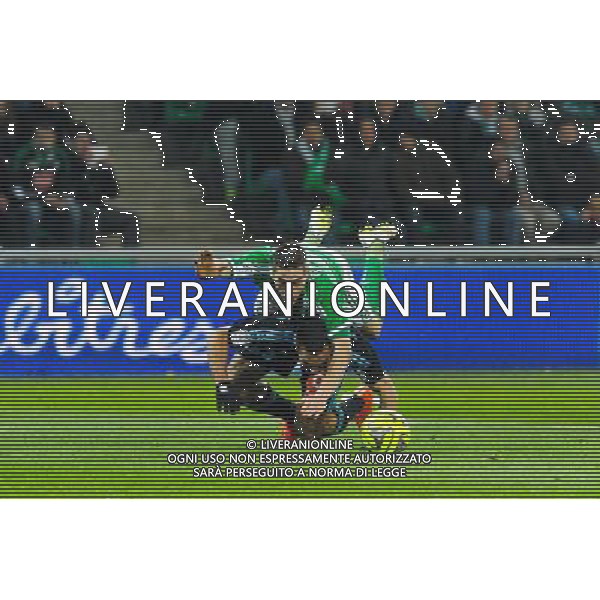 Jeremy MOREL / Romain HAMOUMA - 22.02.2015 - Saint Etienne / Marseille - 26eme journee de Ligue1 Photo : Jean Paul Thomas / Icon Sport AG ALDO LIVERANI SAS ONLY ITALY