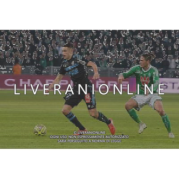 Lucas OCAMPOS / Jeremy CLEMENT - 22.02.2015 - Saint Etienne / Marseille - 26eme journee de Ligue 1 - Photo : Gaston Petrelli / Icon Sport AG ALDO LIVERANI SAS ONLY ITALY