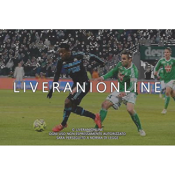 Michy BATSHUAYI / Loic PERRIN - 22.02.2015 - Saint Etienne / Marseille - 26eme journee de Ligue 1 - Photo : Gaston Petrelli / Icon Sport AG ALDO LIVERANI SAS ONLY ITALY