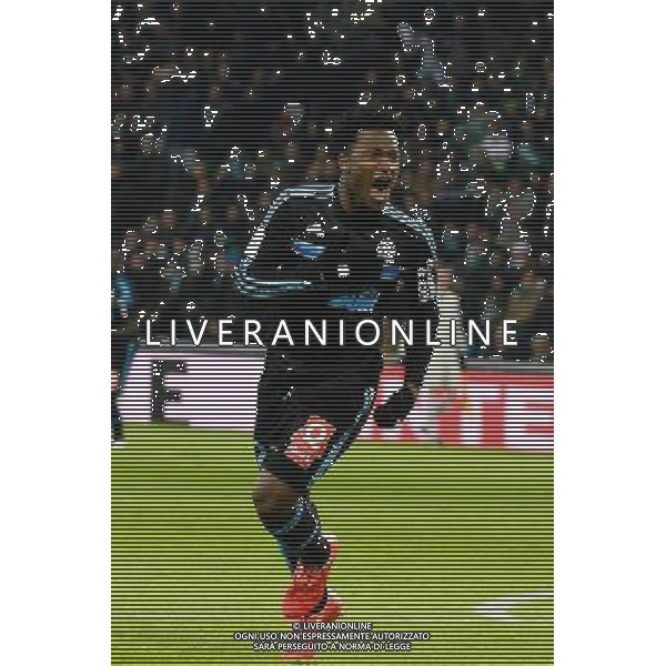 Joie Michy BATSHUAYI - 22.02.2015 - Saint Etienne / Marseille - 26eme journee de Ligue 1 - Photo : Gaston Petrelli / Icon Sport AG ALDO LIVERANI SAS ONLY ITALY