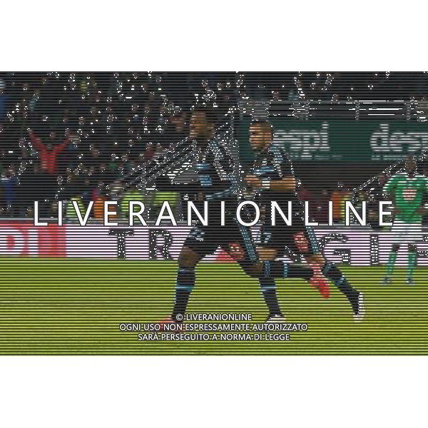 Joie Michy BATSHUAYI - 22.02.2015 - Saint Etienne / Marseille - 26eme journee de Ligue 1 - Photo : Gaston Petrelli / Icon Sport AG ALDO LIVERANI SAS ONLY ITALY