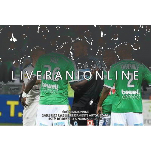Altercation Mustapha Bayal SALL / Andre Pierre GIGNAC - 22.02.2015 - Saint Etienne / Marseille - 26eme journee de Ligue 1 - Photo : Gaston Petrelli / Icon Sport AG ALDO LIVERANI SAS ONLY ITALY