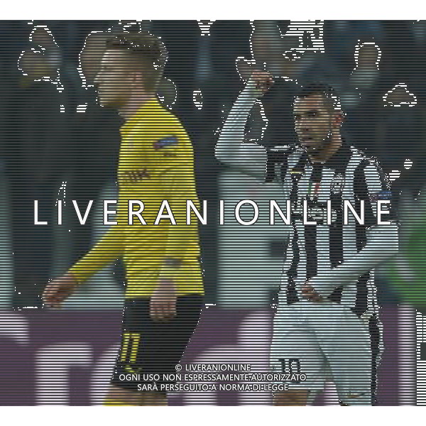 UEFA Champions League 2014/2015 Ottavi di Finale Andata Torino - 24.02.2015 Juventus-Borussia Dortmund Nella Foto: esultanza dopo il gol di carlos tevez /Ph.Vitez-Ag. Aldo Liverani