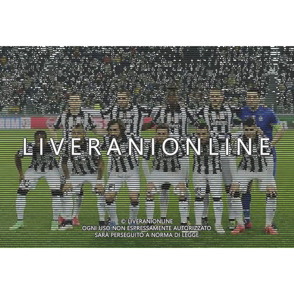 UEFA Champions League 2014/2015 Ottavi di Finale Andata Torino - 24.02.2015 Juventus-Borussia Dortmund Nella Foto:Juventus Squadra Formazione Buffon,Chiellini,Pogba,Marchisio,Morata,Tevez,Bonucci,Pirlo,Vidal,Lichtsteiner,Evra /Ph.Vitez-Ag. Aldo Liverani