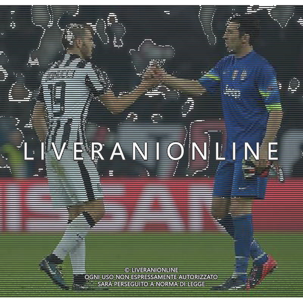 UEFA Champions League 2014/2015 Ottavi di Finale Andata Torino - 24.02.2015 Juventus-Borussia Dortmund Nella Foto:bonucci leonardo e gianluigi buffon /Ph.Vitez-Ag. Aldo Liverani