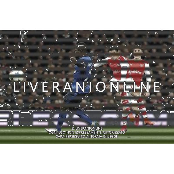Arsenal\'s Alexis Sanchez fires in a shot Photographer Ashley Western/CameraSport Football - UEFA Champions League Second Round 1st Leg - Arsenal v Monaco - Wednesday 25th February 2015 - Emirates Stadium - London © CameraSport - 43 Linden Ave. Countesthorpe. Leicester. England. LE8 5PG - Tel: +44 (0) 116 277 4147 - admin@camerasport.com - www.camerasport.com AG ALDO LIVERANI SAS ONLY ITALY