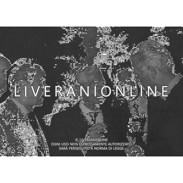 RETROSPETTIVA ANGELO MORATTI PETROLIERE E PRESIDENTE INTER NELLA FOTO ANGELO MORATTI CON PEPPINO PRISCO E IVANO FRAIZZOLI AG ALDO LIVERANI SAS