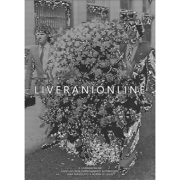 12 AGOSTO 1981 FUNERALI DEL PRESIDENTE DELL\'INTER E PETROLIERE ANGELO MORATTI NELLA FOTO ALTOBELLI ALESSANDRO CON EVARISTO BECCALOSSI AG ALDO LIVERANI SAS