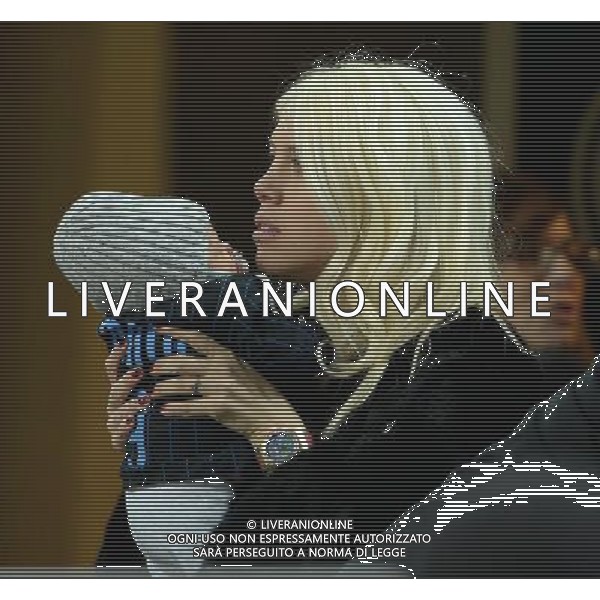 UEFA Europa League 2014/2015 Sedicesimi di Finale Ritorno Milano - 26.02.2015 Inter-Celtic Nella Foto:wanda nara con il figlio di icardi /Ph.Vitez-Ag. Aldo Liverani
