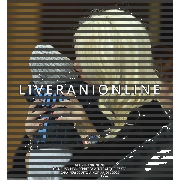 UEFA Europa League 2014/2015 Sedicesimi di Finale Ritorno Milano - 26.02.2015 Inter-Celtic Nella Foto:wanda nara con il figlio di icardi /Ph.Vitez-Ag. Aldo Liverani