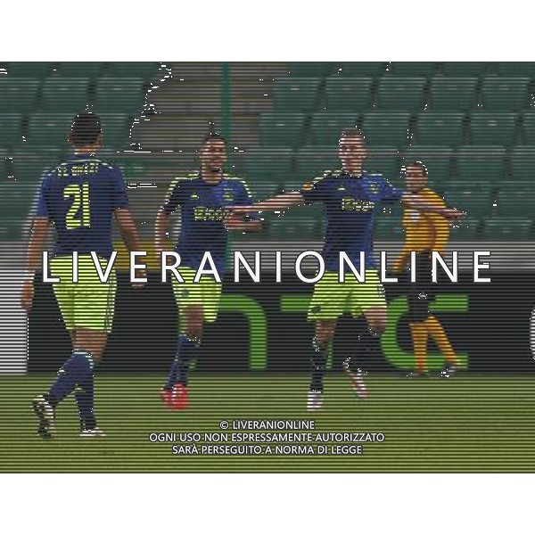 26.02.2015 WARSZAWA STADION WOJSKA POLSKIEGO UEFA EUROPA LEAGEUE MECZ PILKA NOZNA 1/16 LIGA EUROPEJSKA LEGIA WARSZAW vs AJAX AMSTERDAM N/Z ARKADIUSZ MILIK \' RICARDO KISHNA RADOSC GOL BRAMKA FOTO ARTUR KRASZEWSKI APPA / NEWSPIX.PL --- Newspix.pl /Agenzia Aldo Liverani sas - ITALY ONLY - LEGIA VARSAVIA vs AJAX AMSTERDAM EUROPA LEAGUE *** Local Caption *** www.newspix.pl mail us: info@newspix.pl call us: 0048 022 23 22 222 --- Polish Picture Agency by Ringier Axel Springer Poland