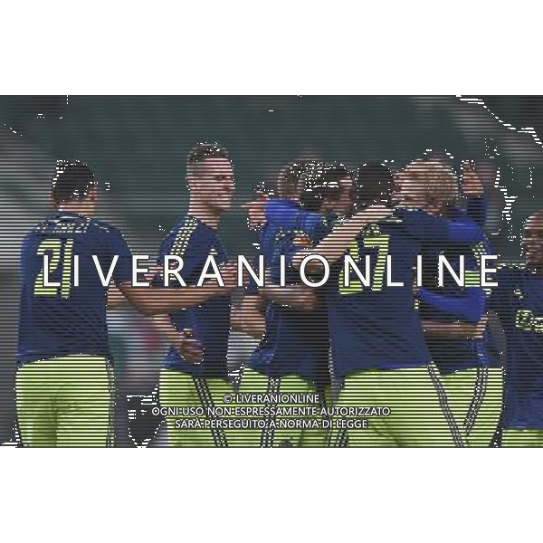 2015.02.26 WARSZAWA PILKA NOZNA LIGA EUROPY SEZON 2014/2015 FOOTBALL UEFA EUROPA LEAGUE SEASON 2014/2015 LEGIA WARSZAWA - AJAX AMSTERDAM N/Z BRAMKA GOL RADOSC 0-2 NICK VIERGEVER ARKADIUSZ AREK MILIK FOTO LUKASZ LASKOWSKI / PRESSFOCUS / NEWSPIX.PL --- Newspix.pl /Agenzia Aldo Liverani sas - ITALY ONLY - LEGIA VARSAVIA vs AJAX AMSTERDAM EUROPA LEAGUE *** Local Caption *** www.newspix.pl mail us: info@newspix.pl call us: 0048 022 23 22 222 --- Polish Picture Agency by Ringier Axel Springer Poland