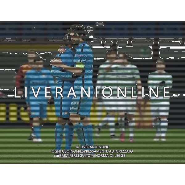 UEFA Europa League 2014/2015 Sedicesimi di Finale Ritorno Milano - 26.02.2015 Inter-Celtic Nella Foto: esultanza di andrea ranocchia che festeggia con juan jesus a fine gara /Ph.Vitez-Ag. Aldo Liverani