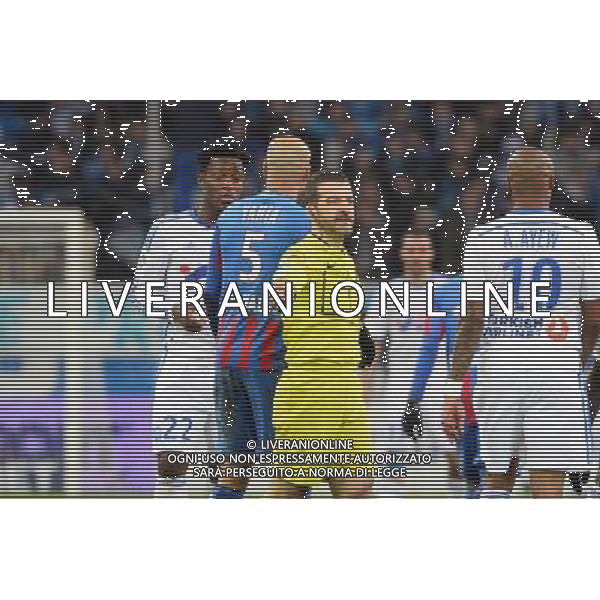 Michy BATSHUAYI / Alaeddine YAHIA / Sebastien DESIAGE - 27.02.2015 - Marseille / Caen - 27eme journee de Ligue 1 Photo : Gaston Petrelli / Icon Sport AG ALDO LIVERANI SAS ONLY ITALY