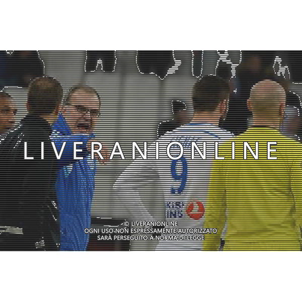 Marcelo BIELSA / Andre Pierre GIGNAC - 27.02.2015 - Marseille / Caen - 27eme journee de Ligue 1 Photo : Gaston Petrelli / Icon Sport AG ALDO LIVERANI SAS ONLY ITALY