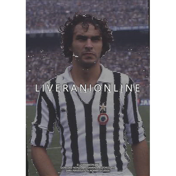 RETROSPETTIVA ANTONIO CABRINI CALCIATORE NELLA FOTO ANTONIO CABRINI CON LA MAGLIA DELLA JUVENTUS AG ALDO LIVERANI SAS