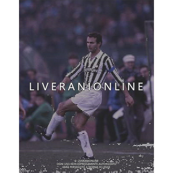 RETROSPETTIVA ANTONIO CABRINI CALCIATORE NELLA FOTO ANTONIO CABRINI CON LA MAGLIA DELLA JUVENTUS AG ALDO LIVERANI SAS