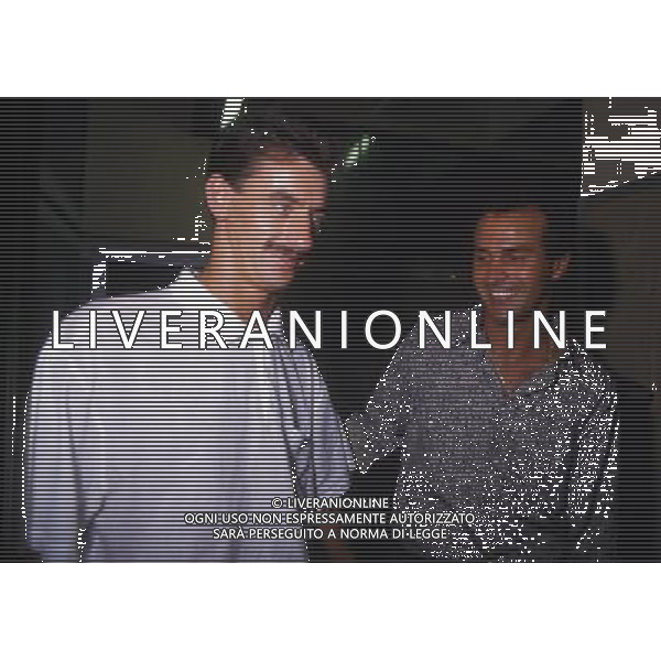 RETROSPETTIVA ANTONIO CABRINI CALCIATORE NELLA FOTO ANTONIO CABRINI CON LA MAGLIA DELLA JUVENTUS CON IAN RUSH AG ALDO LIVERANI SAS