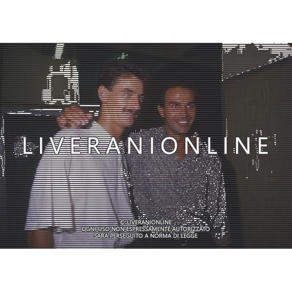 RETROSPETTIVA ANTONIO CABRINI CALCIATORE NELLA FOTO ANTONIO CABRINI CON LA MAGLIA DELLA JUVENTUS E IAN RUSH AG ALDO LIVERANI SAS