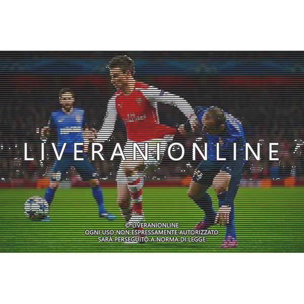 Laurent KOSCIELNY / Dimitar BERBATOV - 25.02.2015 - Arsenal / Monaco - 1/8Finale Champions League Photo : Winter Press / Icon Sport AG ALDO LIVERANI SAS ONLY ITALY *** Local Caption ***