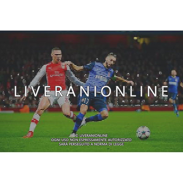 Yannick FERREIRA CARRASCO / Kieran GIBBS - 25.02.2015 - Arsenal / Monaco - 1/8Finale Champions League Photo : Winter Press / Icon Sport AG ALDO LIVERANI SAS ONLY ITALY *** Local Caption ***
