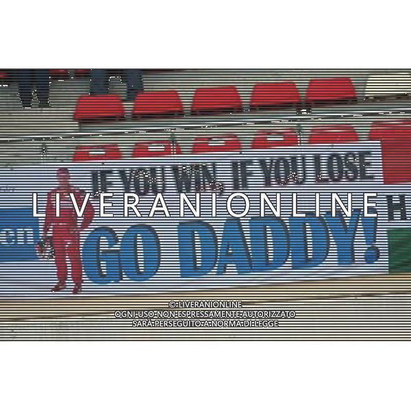 Banner for Kimi Raikkonen (FIN) Ferrari. 28.02.2015. Formula One Testing, Day Three, Barcelona, Spain. AG ALDO LIVERANI SAS ONLY ITALY