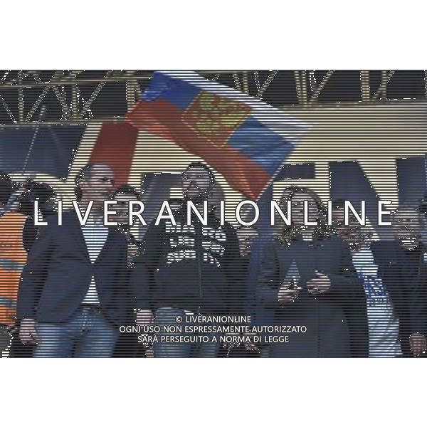ROMA 28-02-2015 MANIFESTAZIONE DELLA LEGA NORD CONTRO RENZI A CASA ORGANIZZATA DA MATTEO SALVINI NELLA FOTO: MATTEO SALVINI,GIORGIA MELONI,GIANLUCA BUONANNO,LUCA ZAIA FOTO FABRIZIO CORRADETTI-AG ALDO LIVERANI SAS
