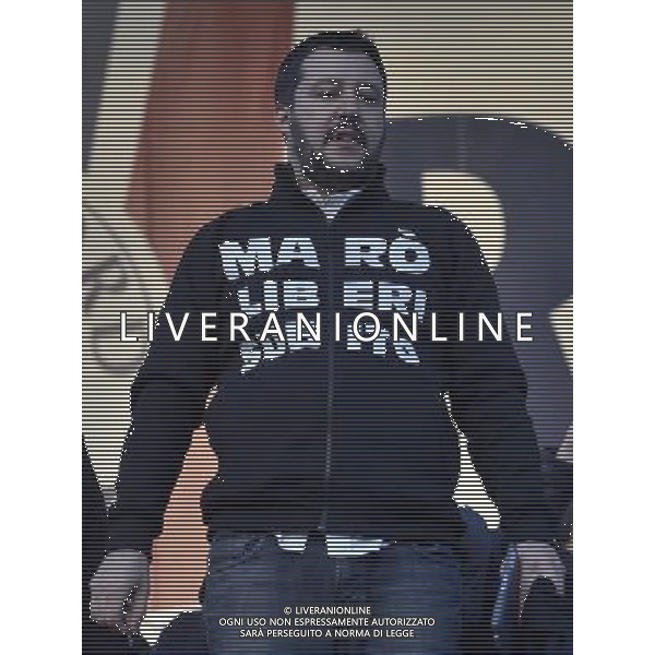 ROMA 28-02-2015 MANIFESTAZIONE DELLA LEGA NORD CONTRO RENZI A CASA ORGANIZZATA DA MATTEO SALVINI NELLA FOTO: MATTEO SALVINI FOTO FABRIZIO CORRADETTI-AG ALDO LIVERANI SAS