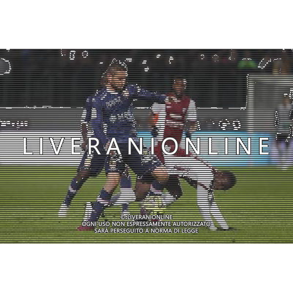 Cedric CAMBON / Modibo MAIGA - 28.02.2015 - Metz / Evian Thonon - 27eme journee de Ligue 1 Photo : Fred Marvaux / Icon Sport AG ALDO LIVERANI SAS ONLY ITALY