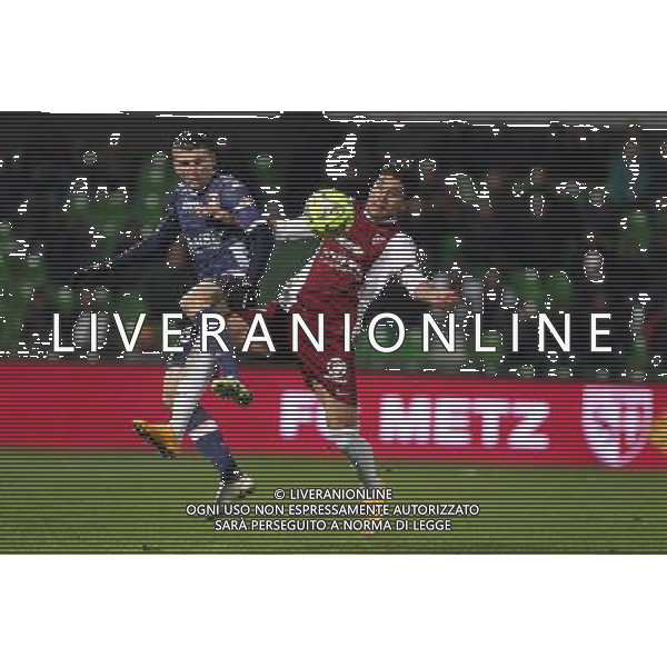Mathieu DUHAMEL / Jose luis PALOMINO - 28.02.2015 - Metz / Evian Thonon - 27eme journee de Ligue 1 Photo : Fred Marvaux / Icon Sport AG ALDO LIVERANI SAS ONLY ITALY