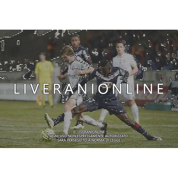 Franck SIGNORINO / Andre POKO - 28.02.2015 - Bordeaux / Reims - 27eme journee de Ligue 1 Photo : Caroline Blumberg / Icon Sport /Agenzia Aldo Liverani sas - ITALY ONLY - EDITORIAL USE ONLY
