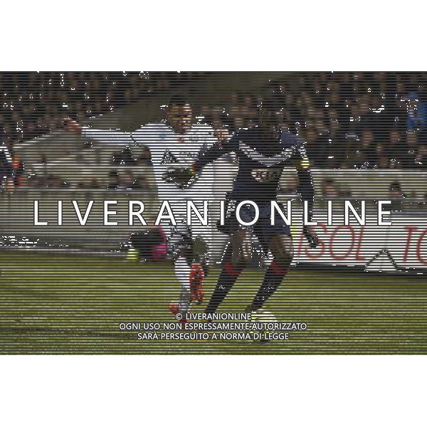 Ludovic SANE / David NGOG - 28.02.2015 - Bordeaux / Reims - 27eme journee de Ligue 1 Photo : Caroline Blumberg / Icon Sport /Agenzia Aldo Liverani sas - ITALY ONLY - EDITORIAL USE ONLY