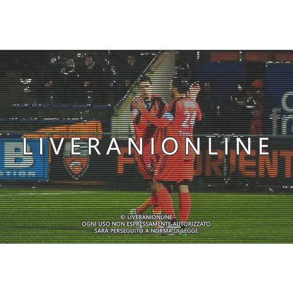 Joie Francois Bellugou - 28.02.2015 - Lorient / Bastia - 27eme journee de Ligue 1 Photo : Philippe Le Brech / Icon Sport /Agenzia Aldo Liverani sas - ITALY ONLY - EDITORIAL USE ONLY