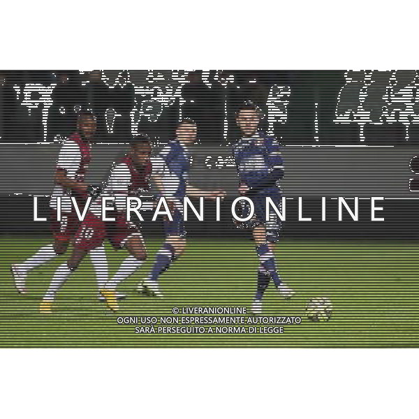 Bouna SARR / Adrien THOMASSON - 28.02.2015 - Metz / Evian Thonon - 27eme journee de Ligue 1 Photo : Fred Marvaux / Icon Sport /Agenzia Aldo Liverani sas - ITALY ONLY - EDITORIAL USE ONLY
