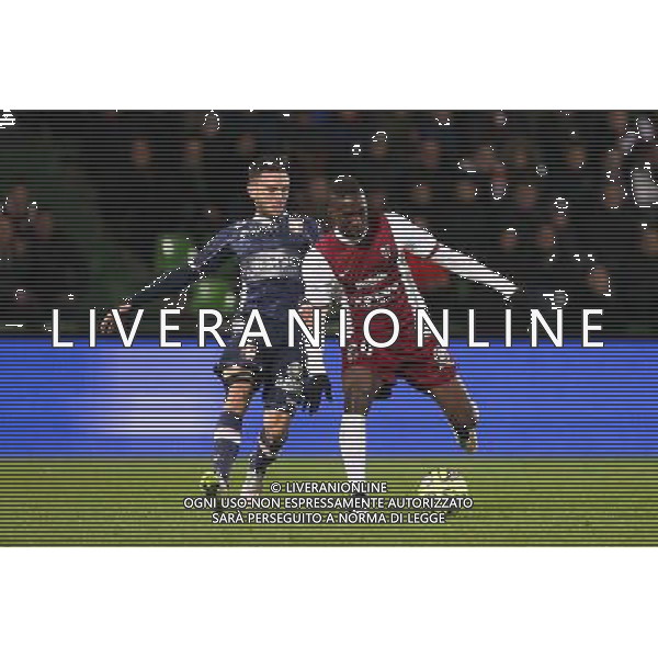 Adrien THOMASSON / Modibo MAIGA - 28.02.2015 - Metz / Evian Thonon - 27eme journee de Ligue 1 Photo : Fred Marvaux / Icon Sport /Agenzia Aldo Liverani sas - ITALY ONLY - EDITORIAL USE ONLY