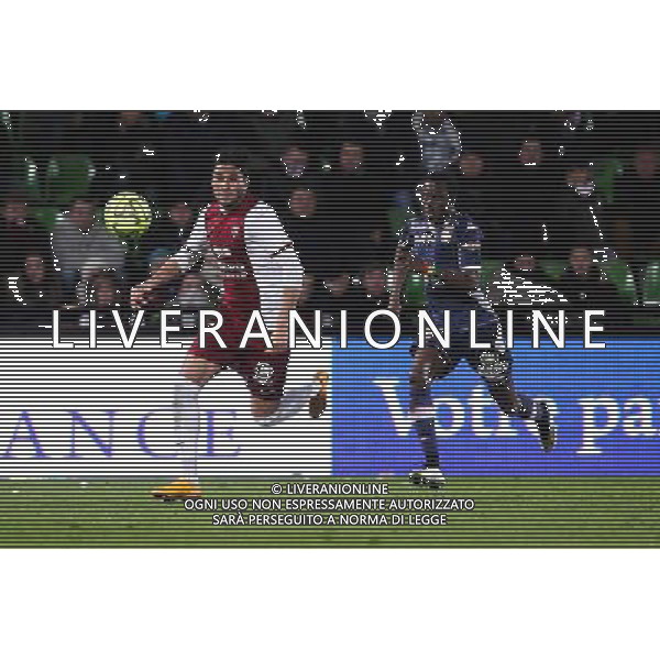 Jose luis PALOMINO / Modou SOUGOU - 28.02.2015 - Metz / Evian Thonon - 27eme journee de Ligue 1 Photo : Fred Marvaux / Icon Sport /Agenzia Aldo Liverani sas - ITALY ONLY - EDITORIAL USE ONLY