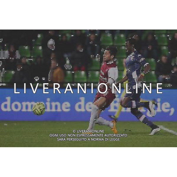 Jose luis PALOMINO / Modou SOUGOU - 28.02.2015 - Metz / Evian Thonon - 27eme journee de Ligue 1 Photo : Fred Marvaux / Icon Sport /Agenzia Aldo Liverani sas - ITALY ONLY - EDITORIAL USE ONLY