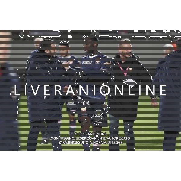 Joie Evian Thonon - Jose MARTINEZ / Gilles SUNU - 28.02.2015 - Metz / Evian Thonon - 27eme journee de Ligue 1 Photo : Fred Marvaux / Icon Sport /Agenzia Aldo Liverani sas - ITALY ONLY - EDITORIAL USE ONLY