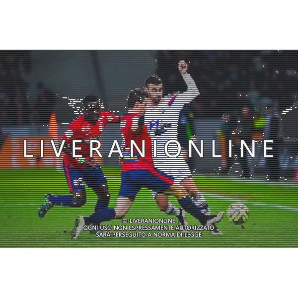 Rachid GHEZZAL / Idrissa GUEYE / Sebastien CORCHIA - 28.02.2015 - Lille / Lyon - 27eme journee de Ligue 1 - Photo : Dave Winter / Icon Sport /Agenzia Aldo Liverani sas - ITALY ONLY - EDITORIAL USE ONLY