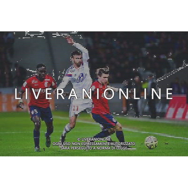 Idrissa GUEYE / Rachid GHEZZAL / Sebastien CORCHIA - 28.02.2015 - Lille / Lyon - 27eme journee de Ligue 1 - Photo : Dave Winter / Icon Sport /Agenzia Aldo Liverani sas - ITALY ONLY - EDITORIAL USE ONLY