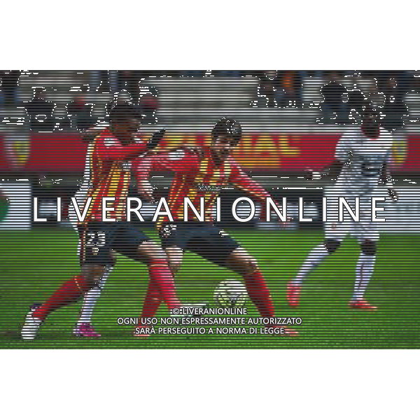 Pablo CHAVARRIA / Wylan CYPRIEN - 28.02.2015 - Lens / Rennes - 27eme journee de Ligue 1 - Photo : Dave Winter / Icon Sport /Agenzia Aldo Liverani sas - ITALY ONLY - EDITORIAL USE ONLY