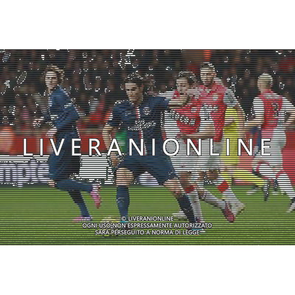Edinson CAVANI / Bernardo SILVA - 01.03.2015 - Monaco / Paris Saint Germain - 27eme journee de Ligue 1 Photo : Serge Haouzi / Icon Sport AG ALDO LIVERANI SAS ONLY ITALY