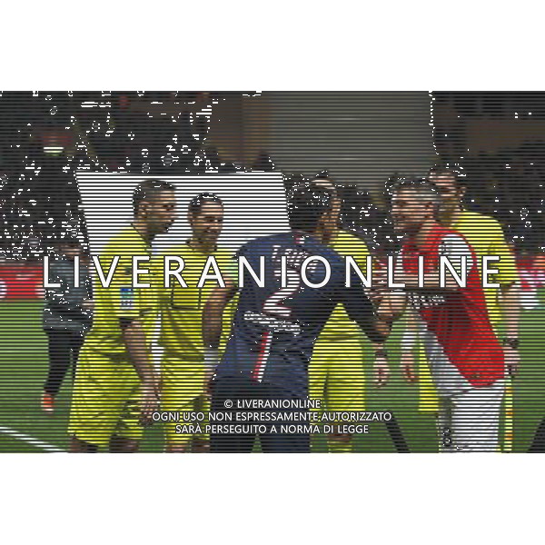 Thiago SILVA / Jeremy TOULALAN - 01.03.2015 - Monaco / Paris Saint Germain - 27eme journee de Ligue 1 Photo : Serge Haouzi / Icon Sport AG ALDO LIVERANI SAS ONLY ITALY